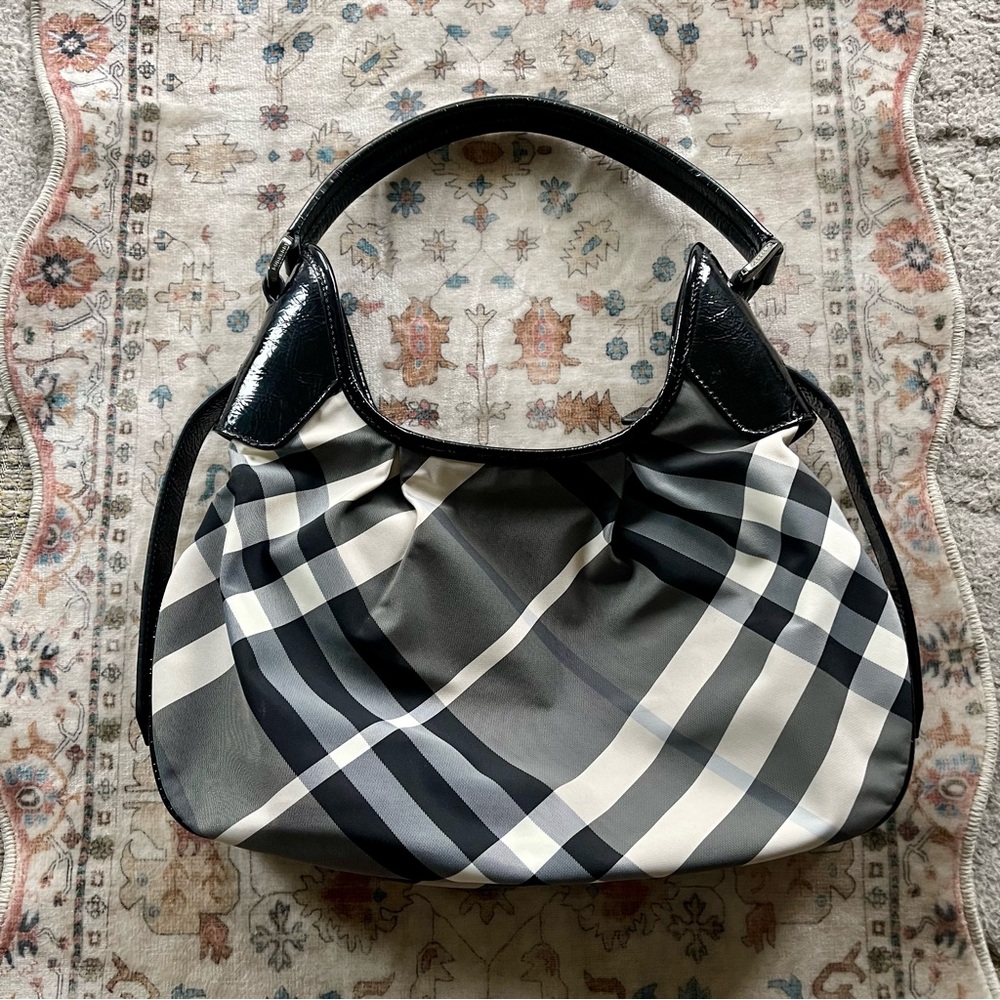 Burberry Black and Gray Plaid Shoulder Bag - Picture 3 of 15